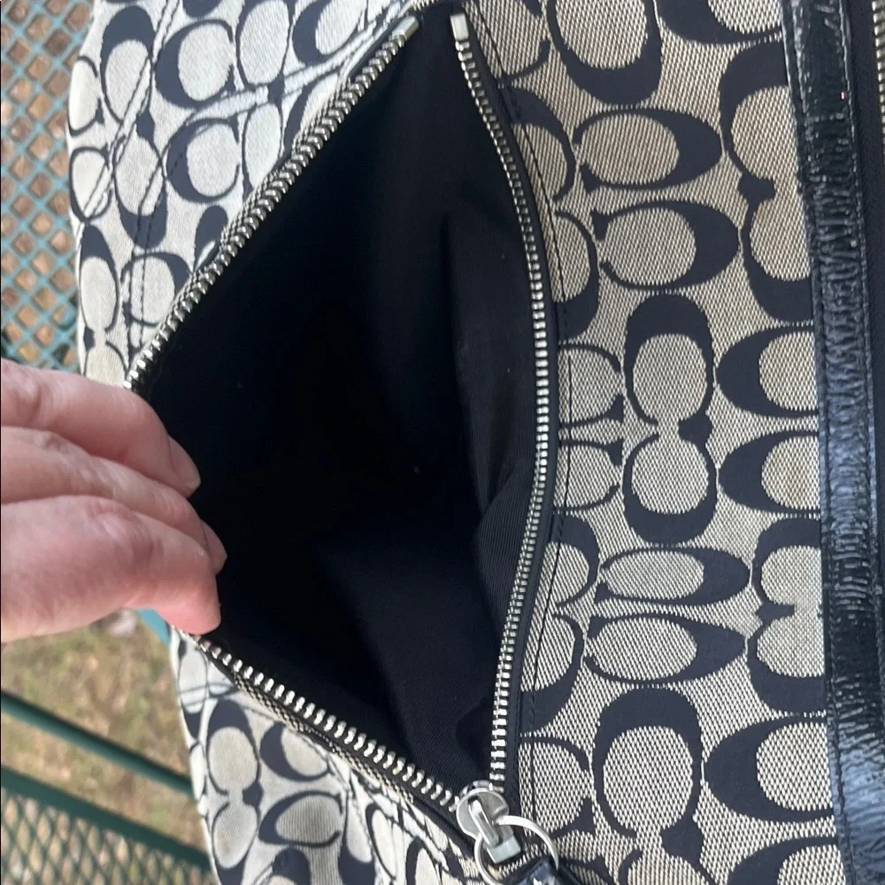 Coach Signature Monogram Shoulder Bag in Black & White Y2K